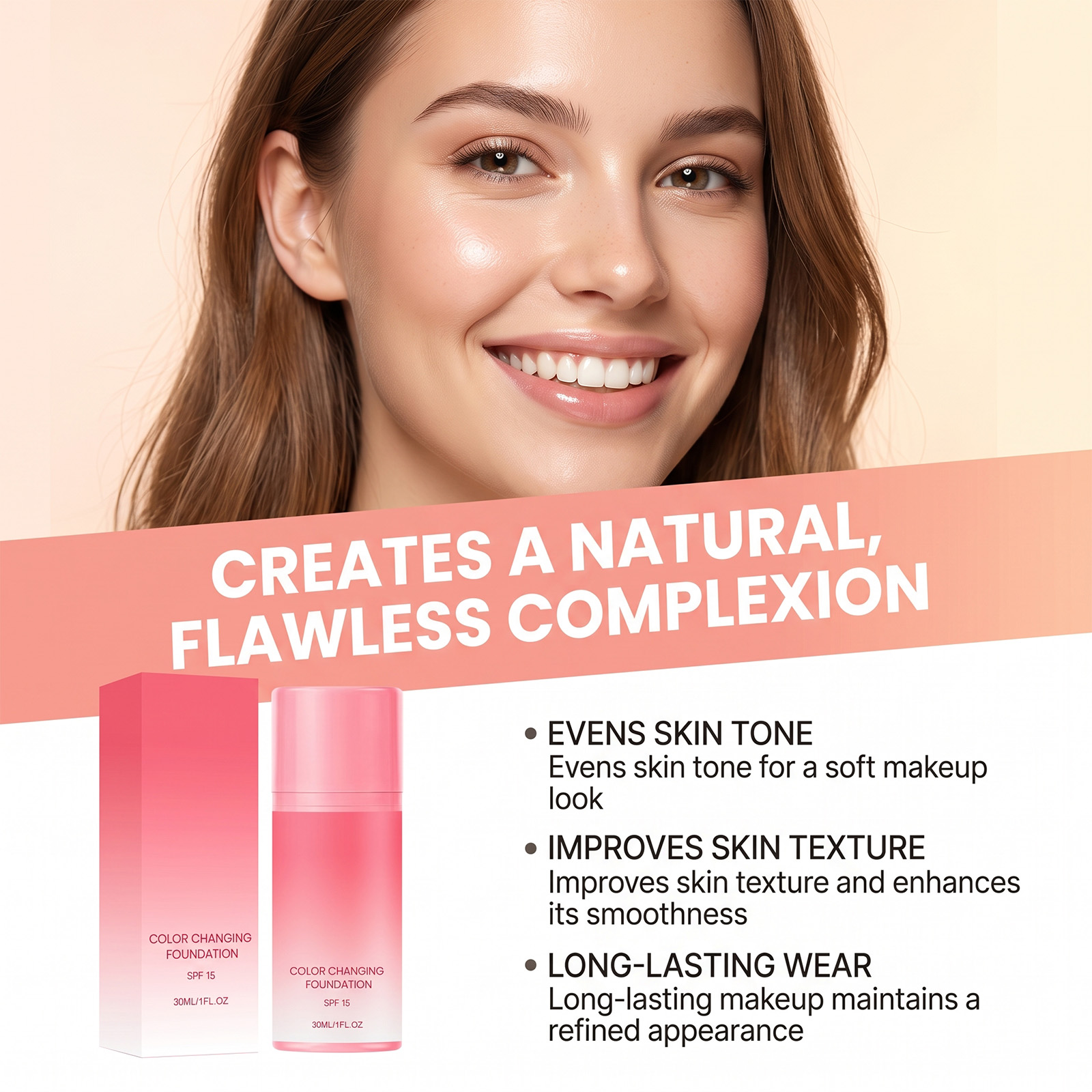 Temperature Change Foundation Skin Adaptive Fit Long Lasting Delicate Easy Spread Natural Sheer Foundation