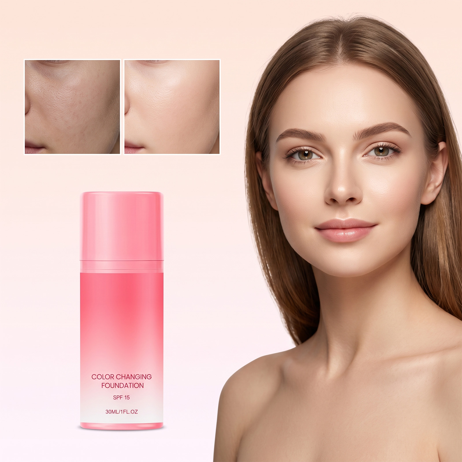 Temperature Change Foundation Skin Adaptive Fit Long Lasting Delicate Easy Spread Natural Sheer Foundation