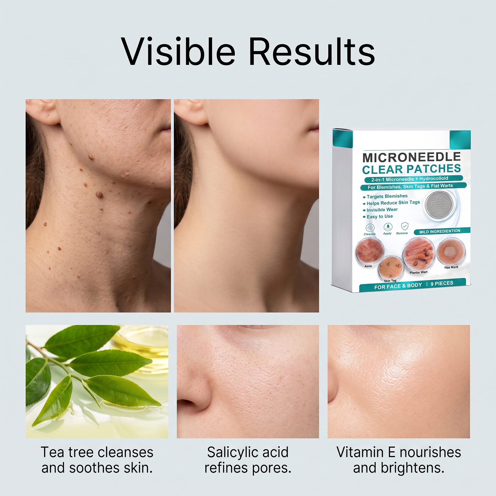 Skin Care Patch Mild Formula Skin Friendly Breathable Clean Body Skin Smooth Comfort Care Patch