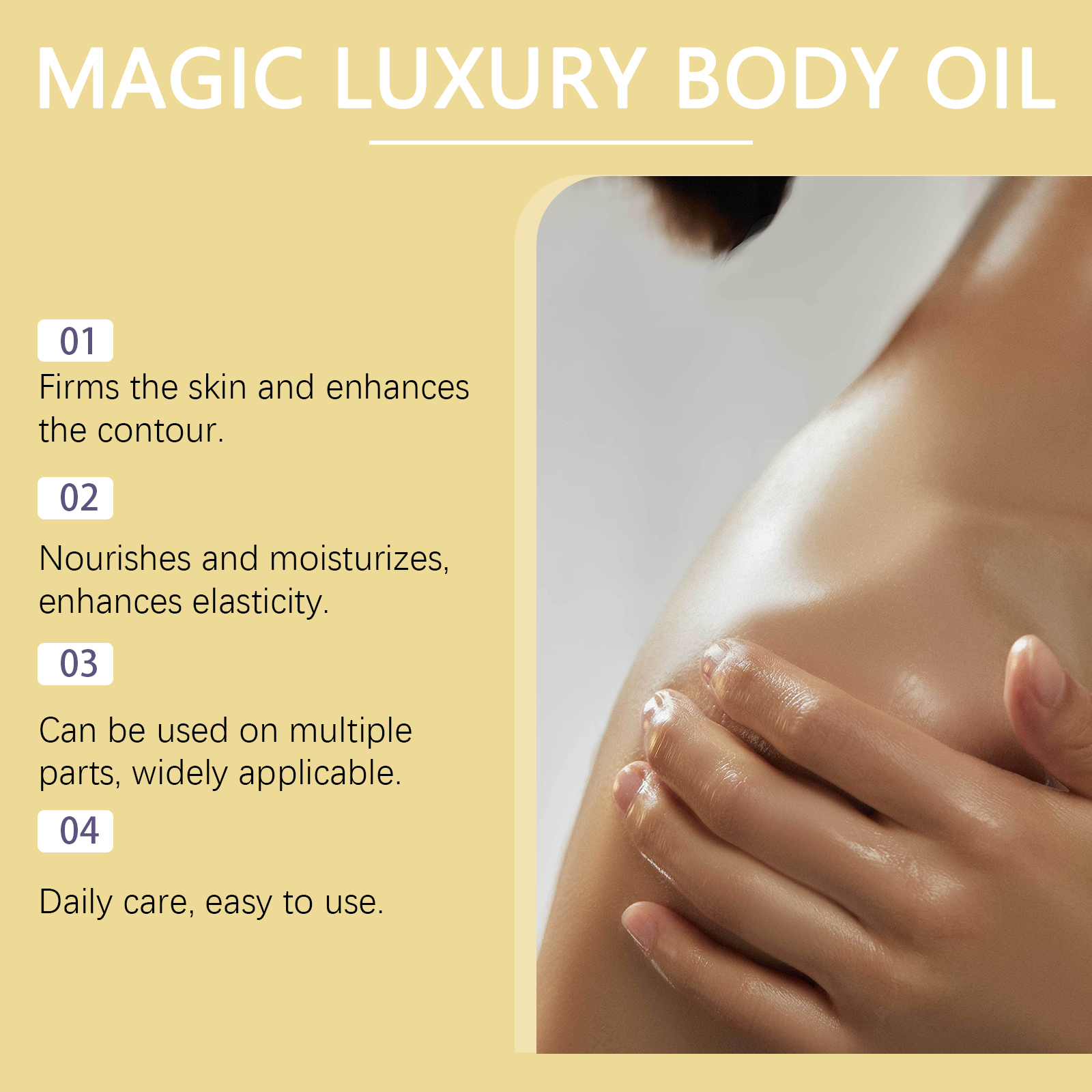 Body Moisturizing Oil Gentle Nourishing Hydrating For Daily Skin Care On External Human Body Skin
