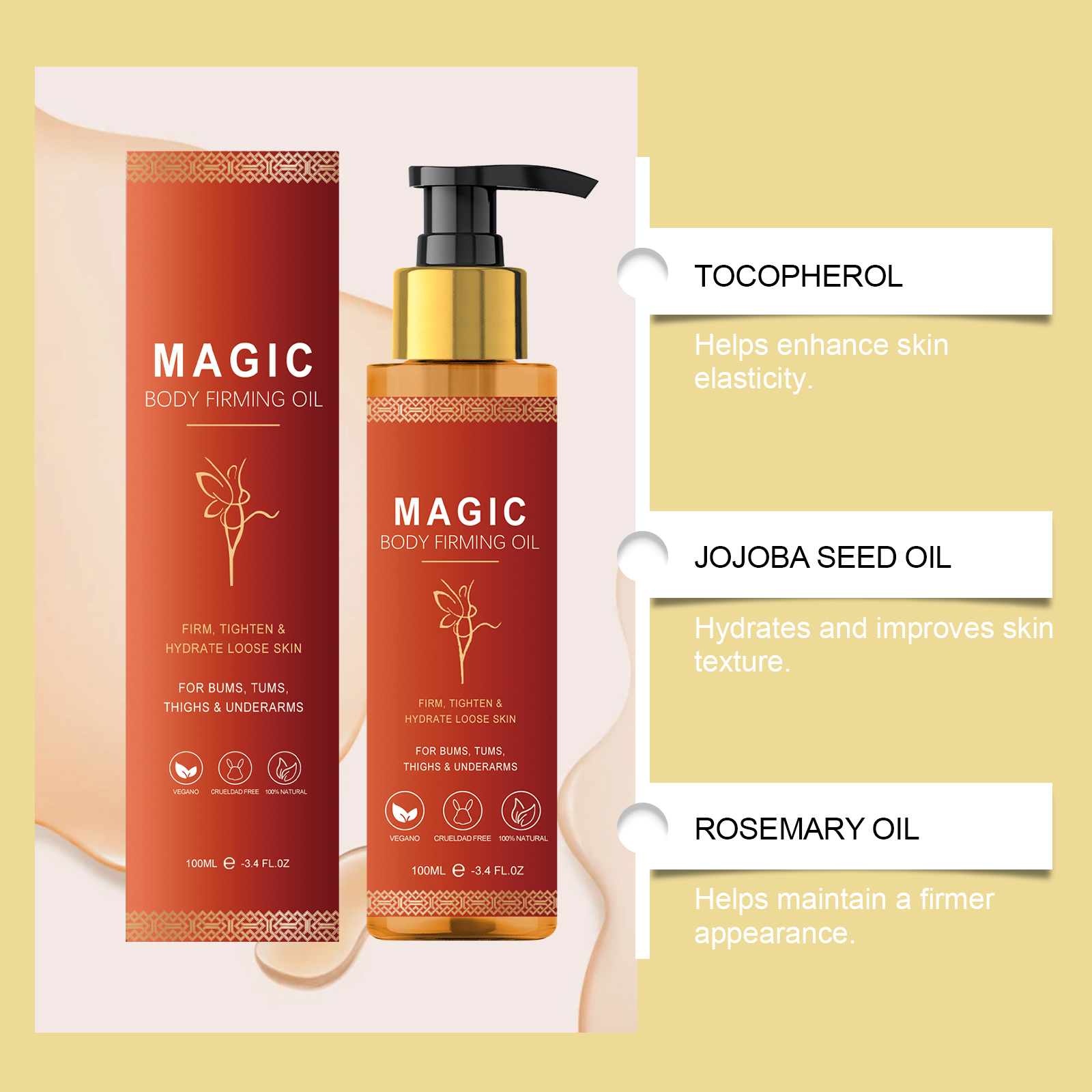 Body Moisturizing Oil Gentle Nourishing Hydrating For Daily Skin Care On External Human Body Skin