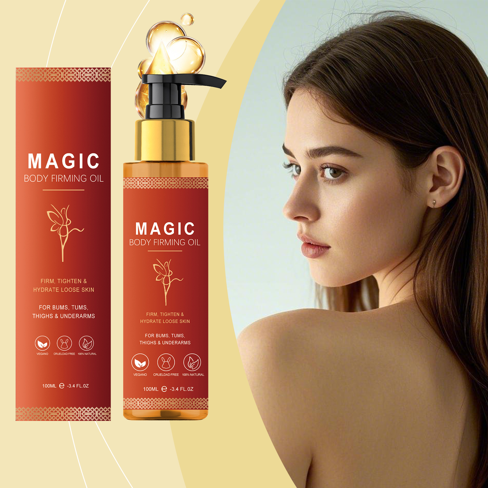 Body Moisturizing Oil Gentle Nourishing Hydrating For Daily Skin Care On External Human Body Skin
