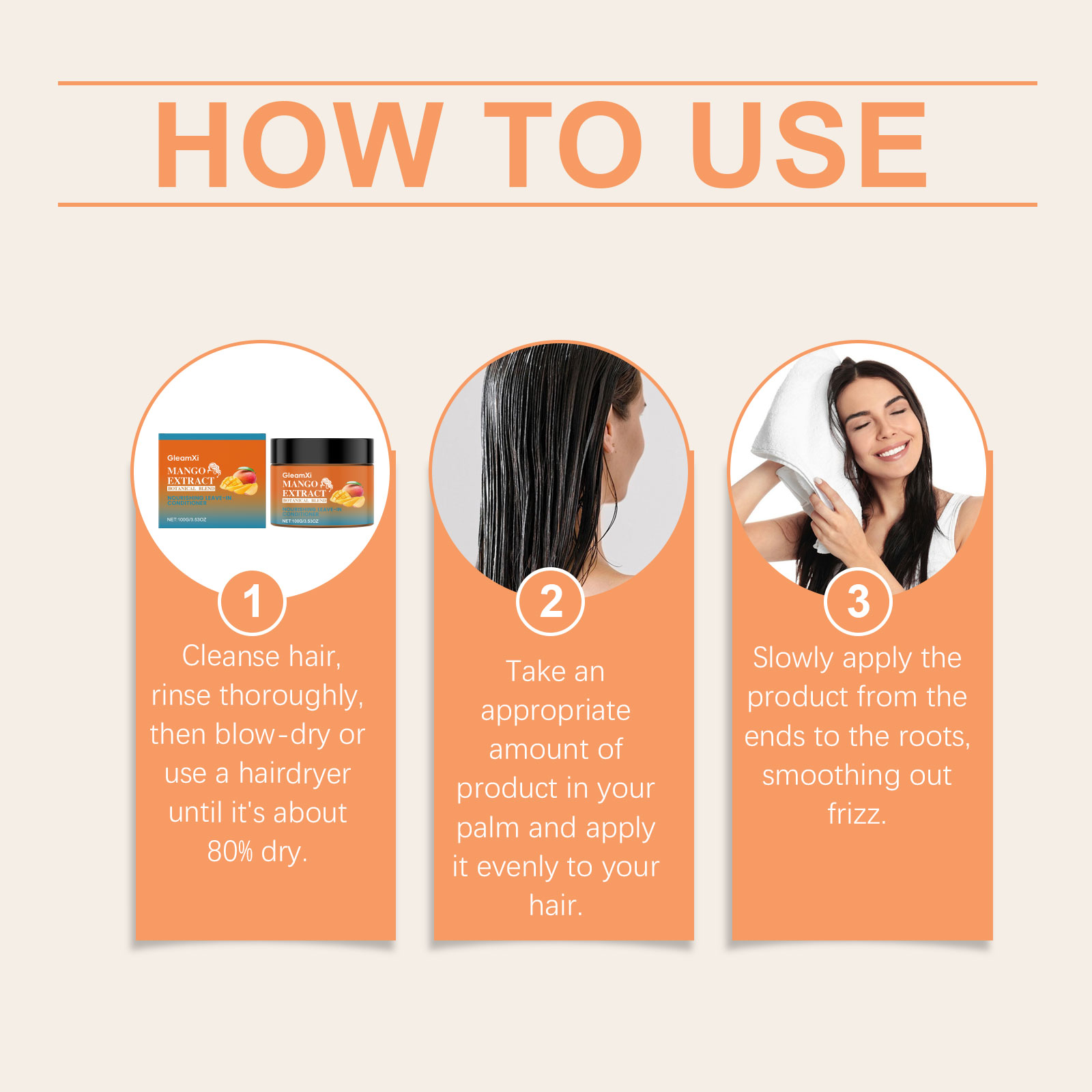 Mango Leave In Hair Conditioner Moisturizing Soft Hair Care Scalp Hydrating Clean Scalp Hair