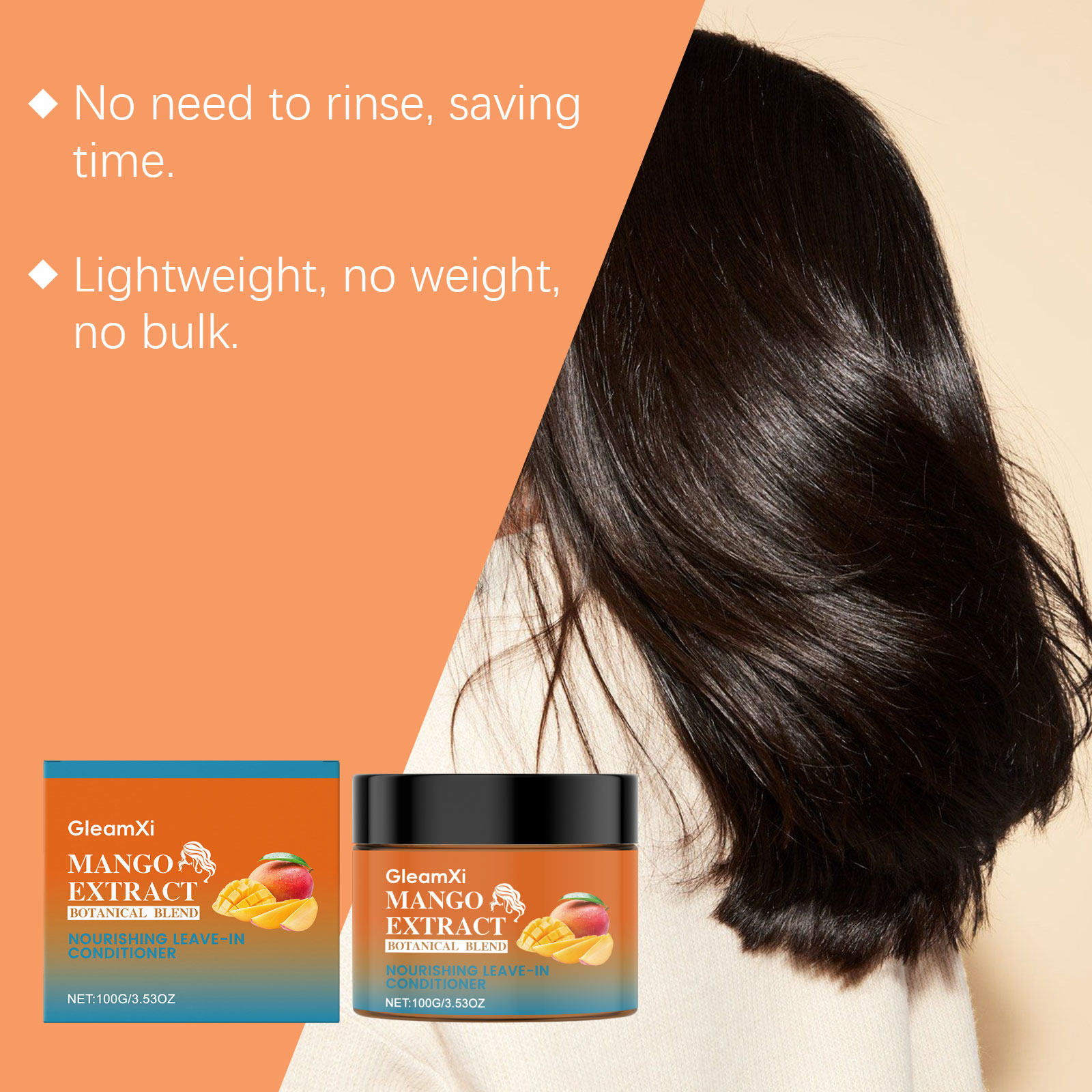 Mango Leave In Hair Conditioner Moisturizing Soft Hair Care Scalp Hydrating Clean Scalp Hair