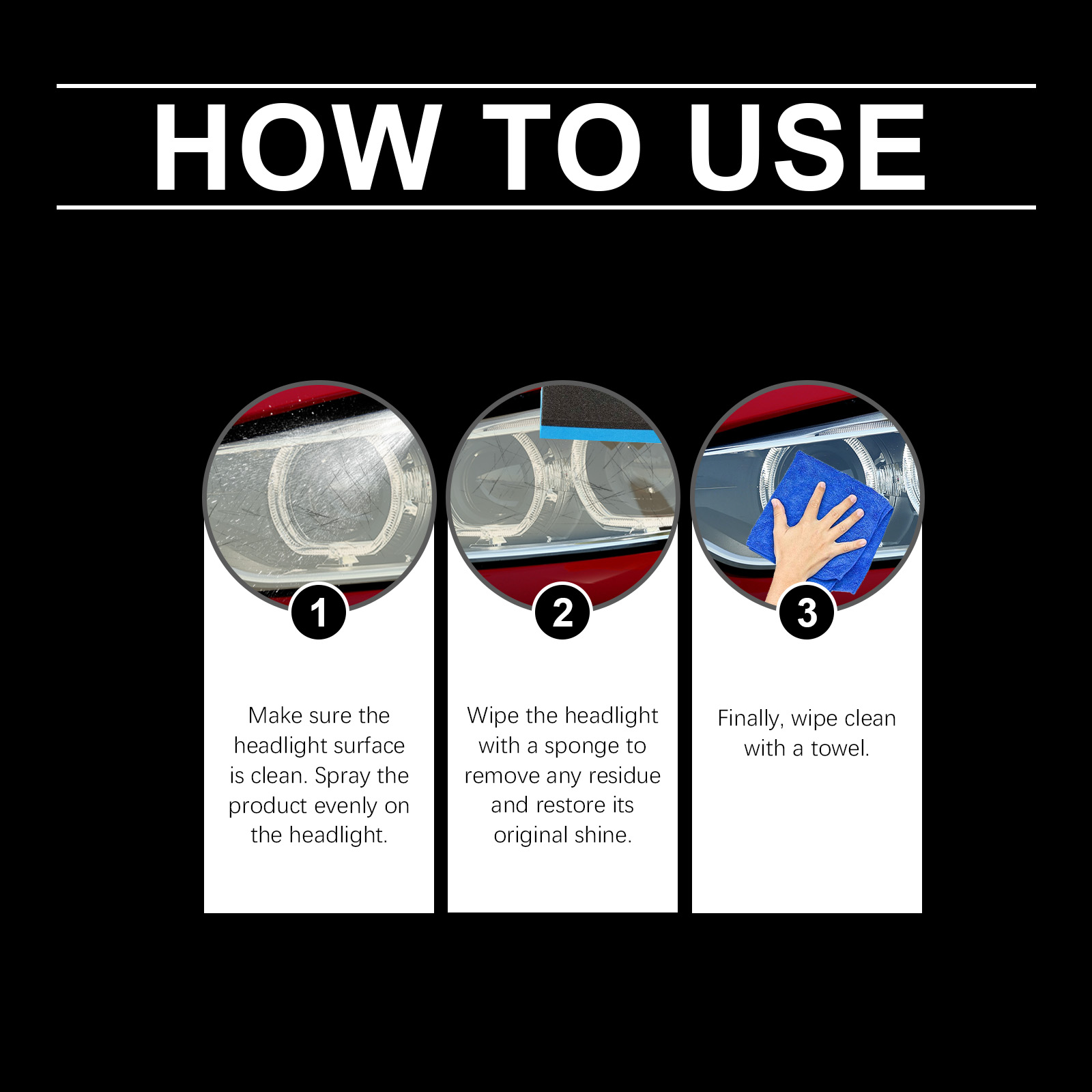 Car Headlight Maintenance Kit For Lamp Surface Oxidation Cleaning Care Brightening Transparent Renovation Set