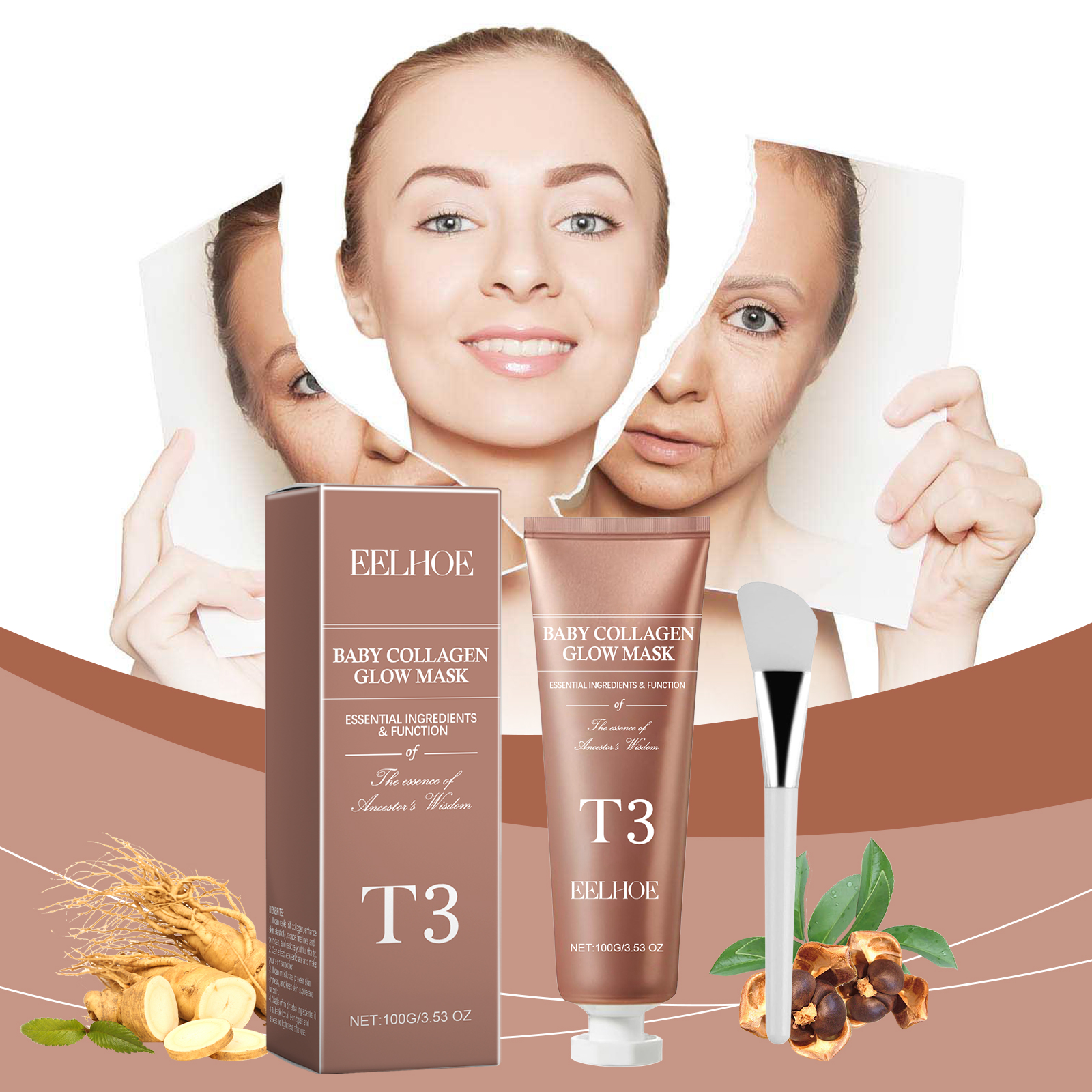 Collagen Peel Off Mask Moisturizing Hydrating Nourishing Anti Wrinkle Brightening Skin Facial Care