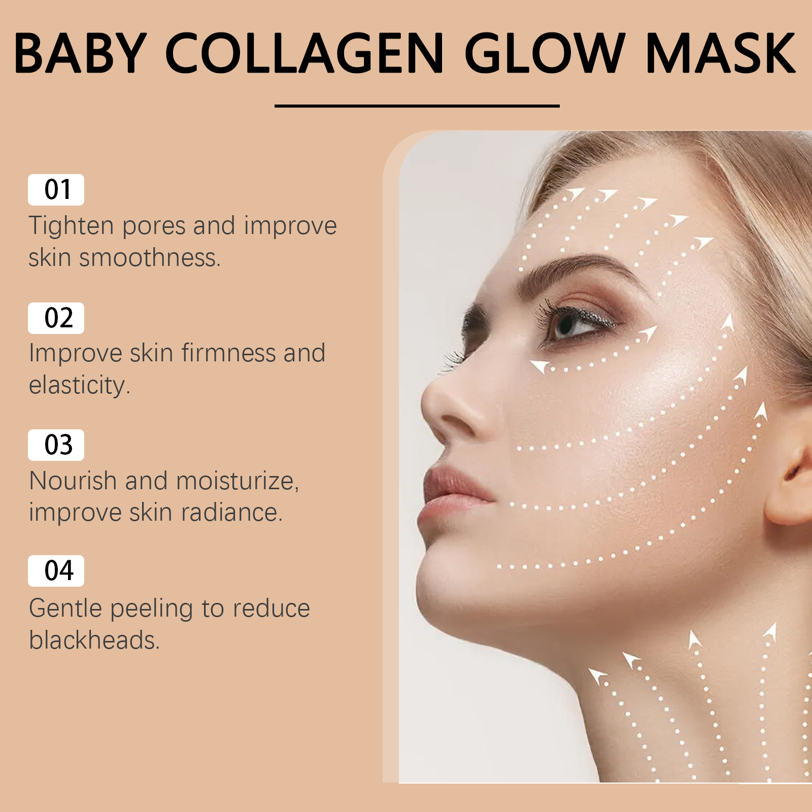 Collagen Peel Off Mask Moisturizing Hydrating Nourishing Anti Wrinkle Brightening Skin Facial Care