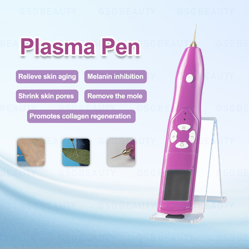 (Purple) Cold Plasma Pen Wrinkle Removal Jet Cold Eyelid Lifting Pen Spot Mole Removal Plus Ozone Plasma Pen Machine for Home
