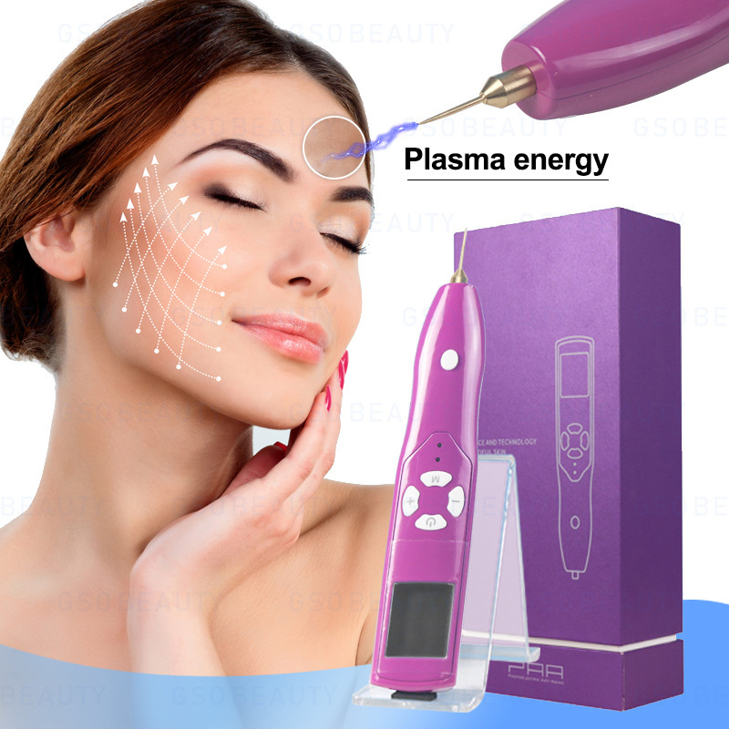 (Purple) Cold Plasma Pen Wrinkle Removal Jet Cold Eyelid Lifting Pen Spot Mole Removal Plus Ozone Plasma Pen Machine for Home