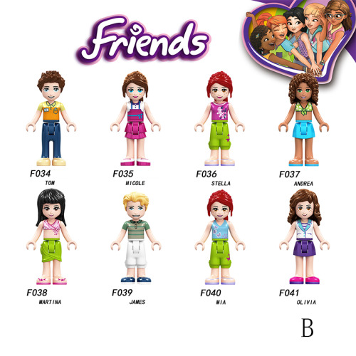 (B) 8/16Pcs Friends Girls Mini Figures Building Blocks Toys