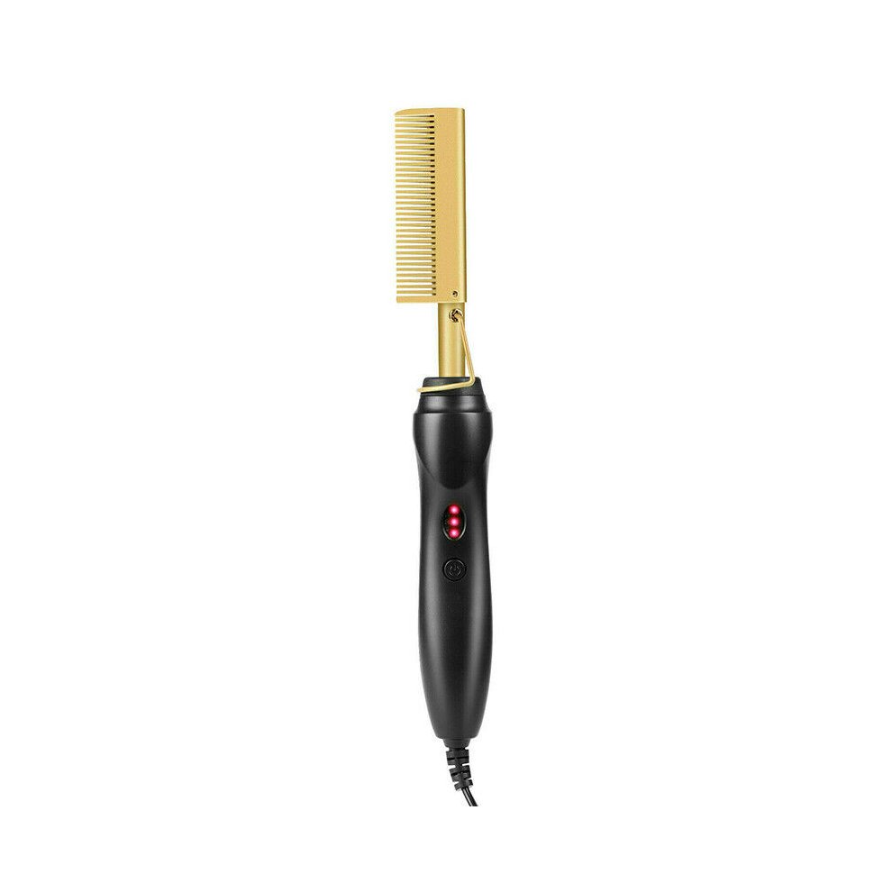 Hair Straightener Hot Comb Electric Beard Curler Brush Copper Comb Curling Iron Travel Styling Wand