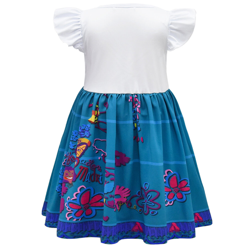 (4-5 Years) Girls Princess Encanto Mirabel Costume Fancy Dress Birthday Party Halloween