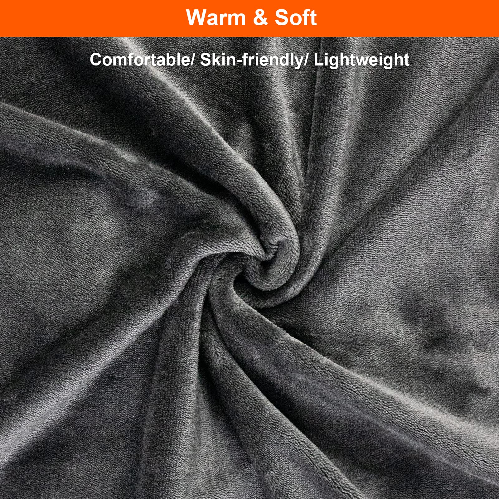 Electric Blanket, USB Heated Shawl Electric Heated Blanket Plush Flannel Blanket with 3 Heat Level Settings for Car Office Home Travel