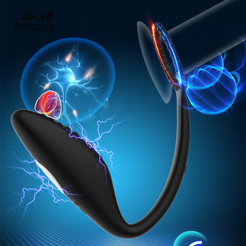 Wearable Vibrators Sex Toys for Men Vibrating Pennis Massager with Cock Ring P-spot Stimulator Rechargeable Waterproof Remote Control Black