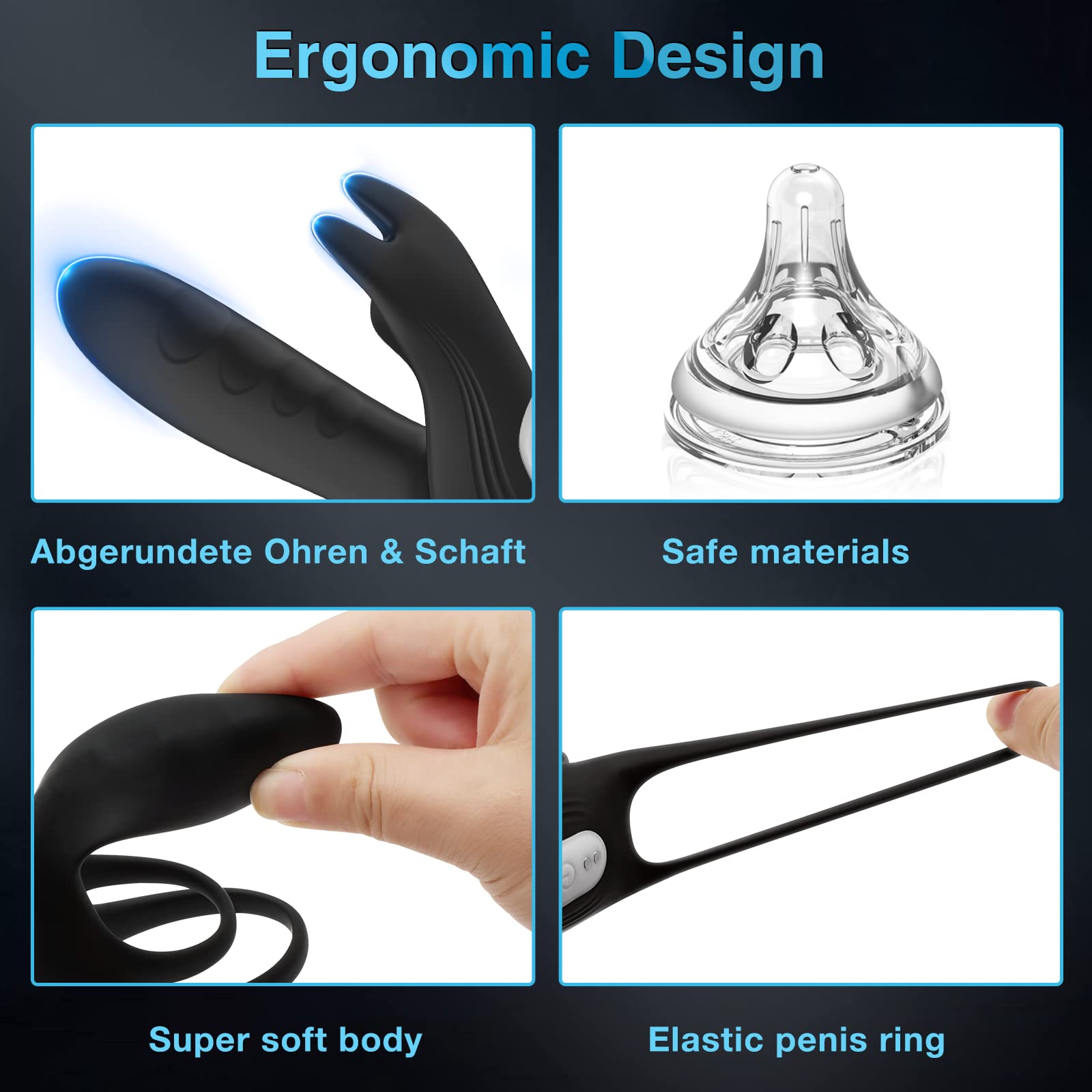 Vibrating Cock Ring Couple Vibrators Electric Wand Bullet Adult Clitoral G-spot Sex Toys Massager Waterproof Dual Penis Rings for Cock and Testicles Women Clitoris G Spot Penis Men Longer Harder Stronger Erection Stimulation Use