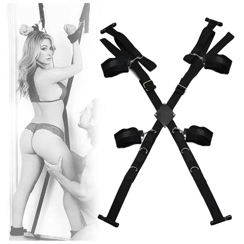 Sex Toys BDSM Adult Goods SM Bondage Restraint Kits Belt On Door with Handcuffs Foot Cuffs for Couple Flirting