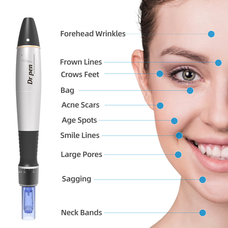 Dr Pen A1 Professional Microblading Micro Needles Derma Pen Portable Ultima Electric A1 Pen Micro Needling Pen Mesotherapy Beauty Roller Machine Skin Care for Face Skin Care With 20 Pcs Cartridges Best Gifts for Women