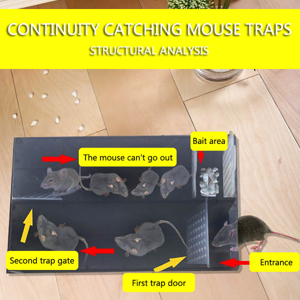 Humane Mouse Trap  29 cm Enlarged Smart Mouse and Rodent Trap- No Kill The Mice - Pets & Children Friendly- Like a Real Mouse Home Continuity Catching Mouse Traps
