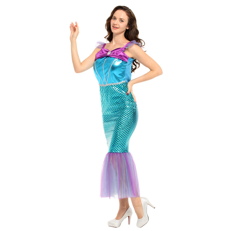 (155~165cm) Mermaid Costume Adult Halloween Costume Women Mermaid Princess Dress