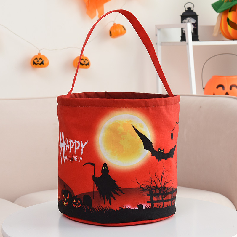 (Purple) Halloween Candy Bag Glowing Halloween Bag Trick or Treat Halloween Home Party Decor