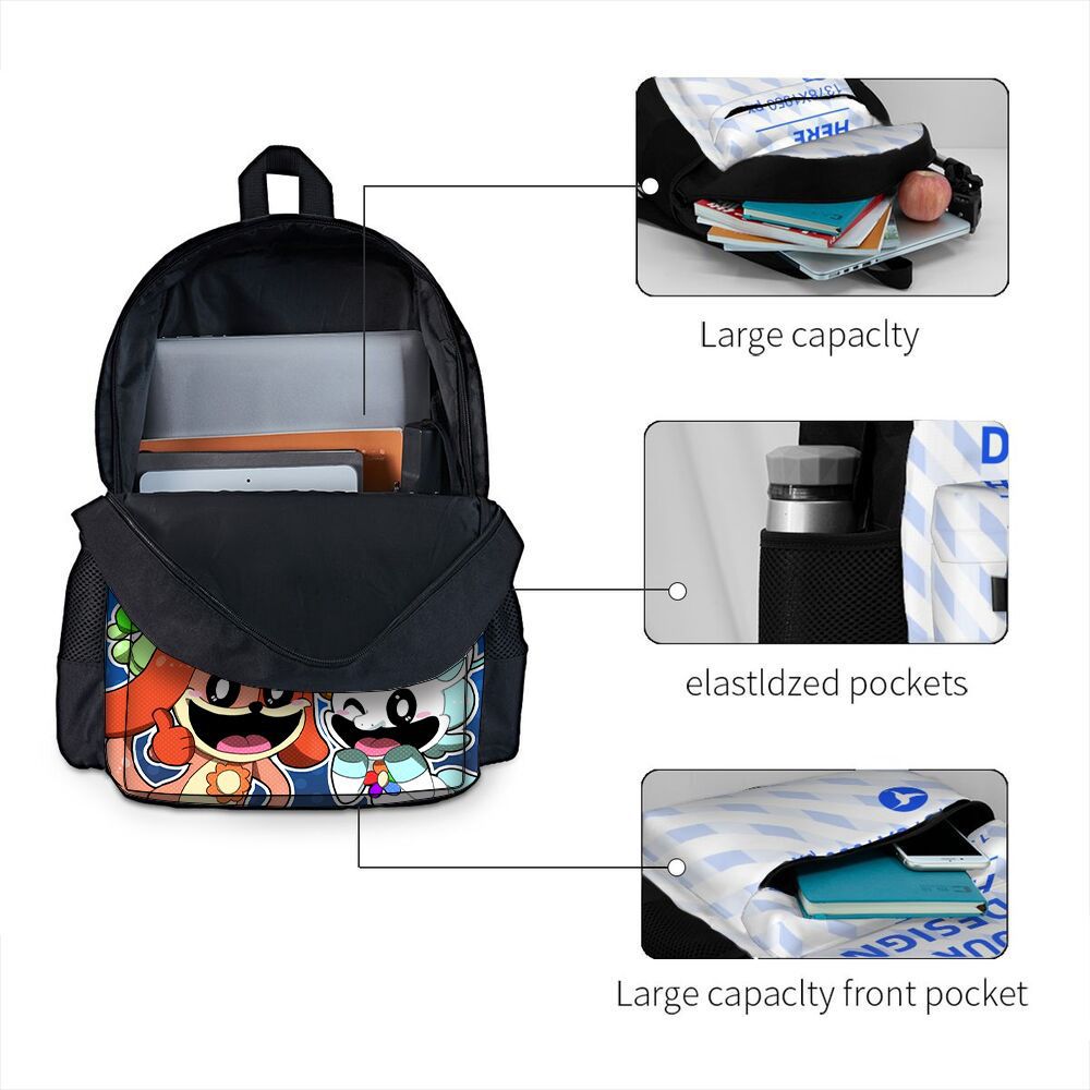 (A) Smiling critters Backpack Casual Bag Student Gift