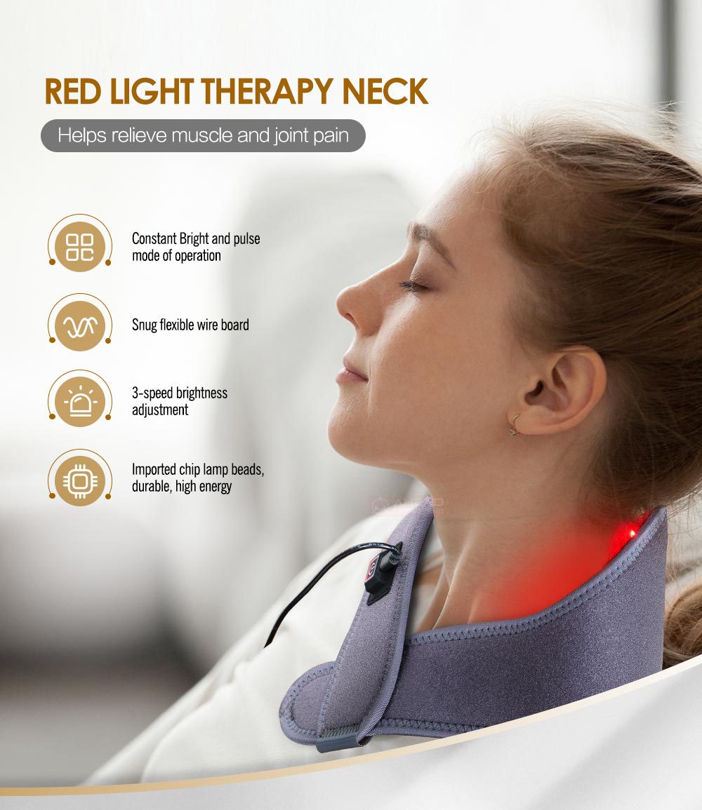 (Grey) 30LEDs Red Infrared Light Device 660nm and 850nm Red Infrared Lamp Belt Device Adjustable Red Light with Timer, for Neck Wrap,Back, Shoulder, Arm, Muscle