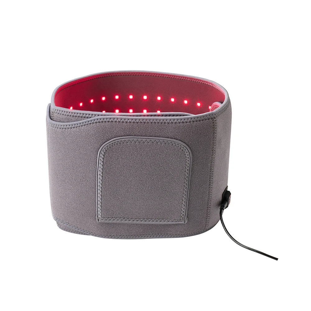 (Grey) 105 LEDs Red＆Infrared Light Therapy Belt 850nm 660nm Back Pain Relief Burn Fat Wrap Slimming Machine Waist Heat Pad Full Body