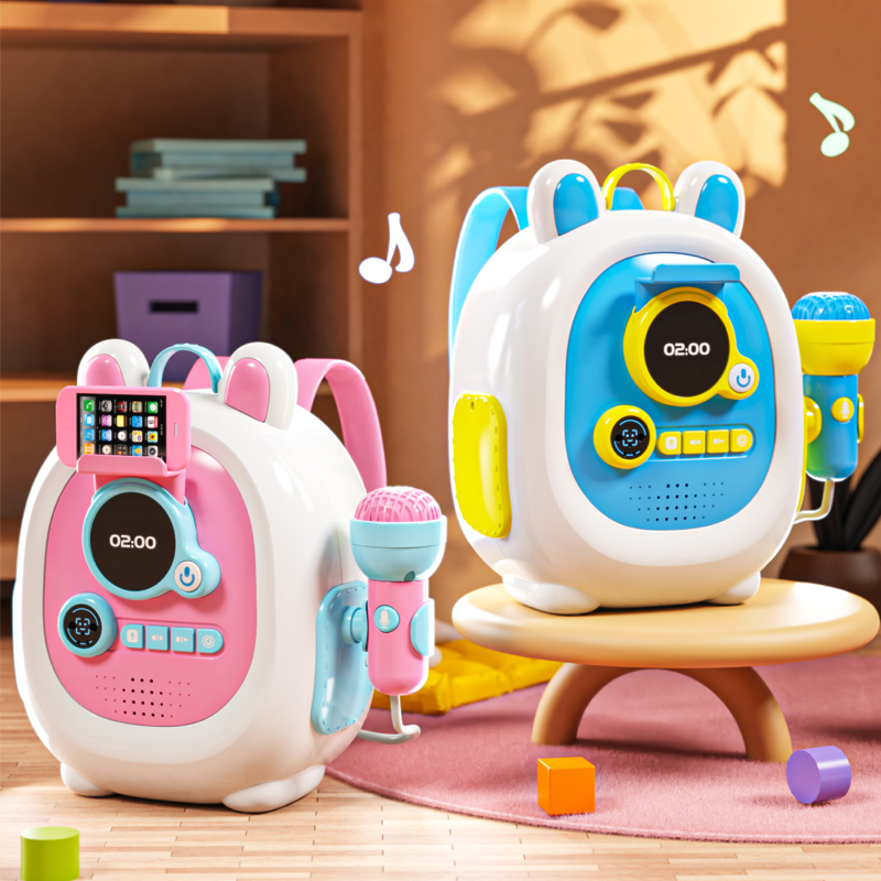 (Blue) Karaoke Machine Kids Bluetooth Speaker for Kid Adult Toy Gift for Girl Boy Birthday Children