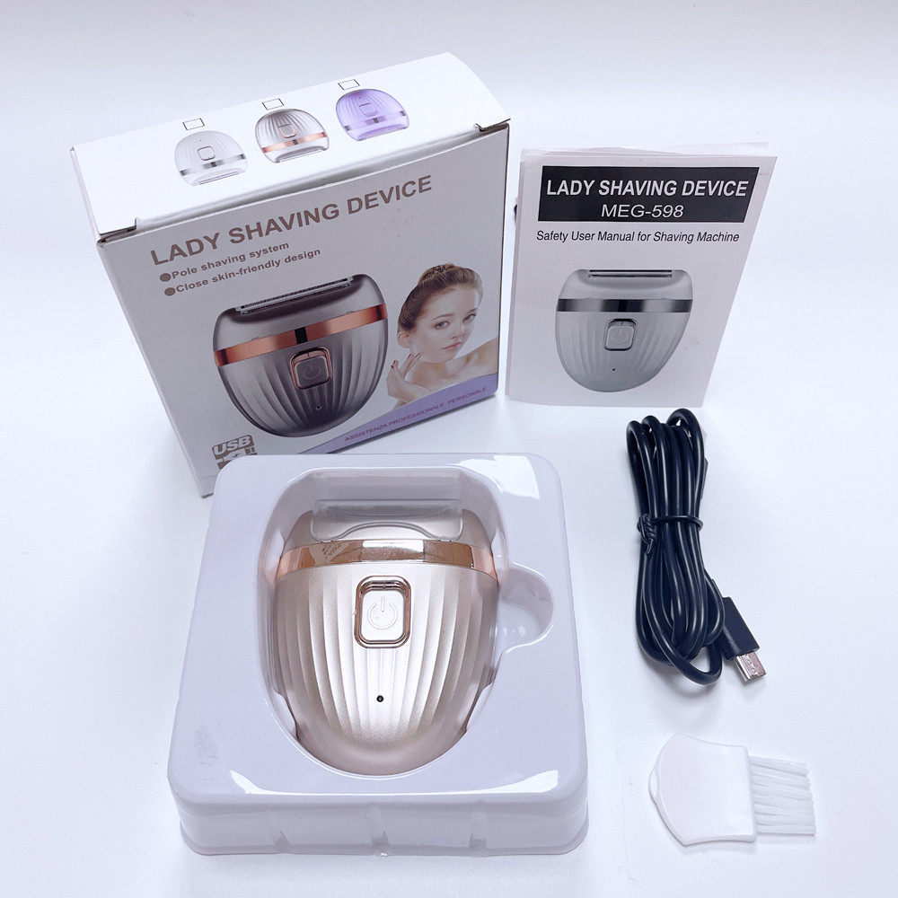 (Gold) Portable USB Rechargeable Hair Remover for Women Bikini Line Shaver