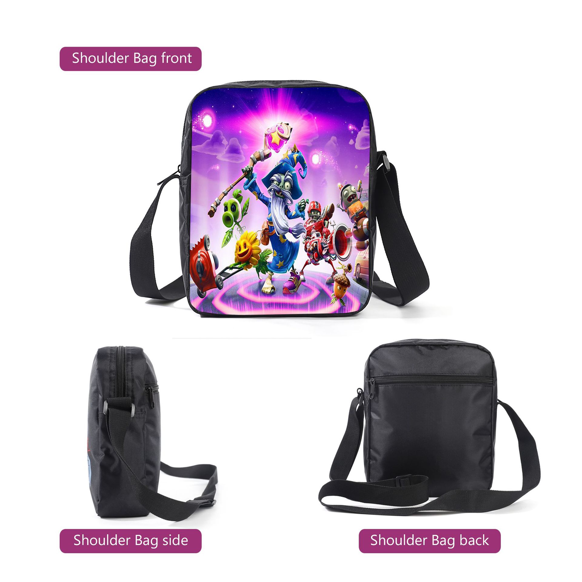 (Style 1) Plants vs.Zombies Image Printing Rucksack Students School Bag Pencil Case Backpack Set