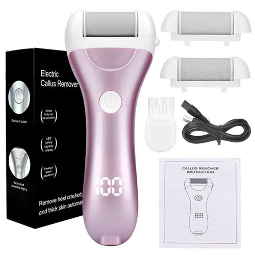 Electric Foot File Rechargeable Remover with 3 Attachments