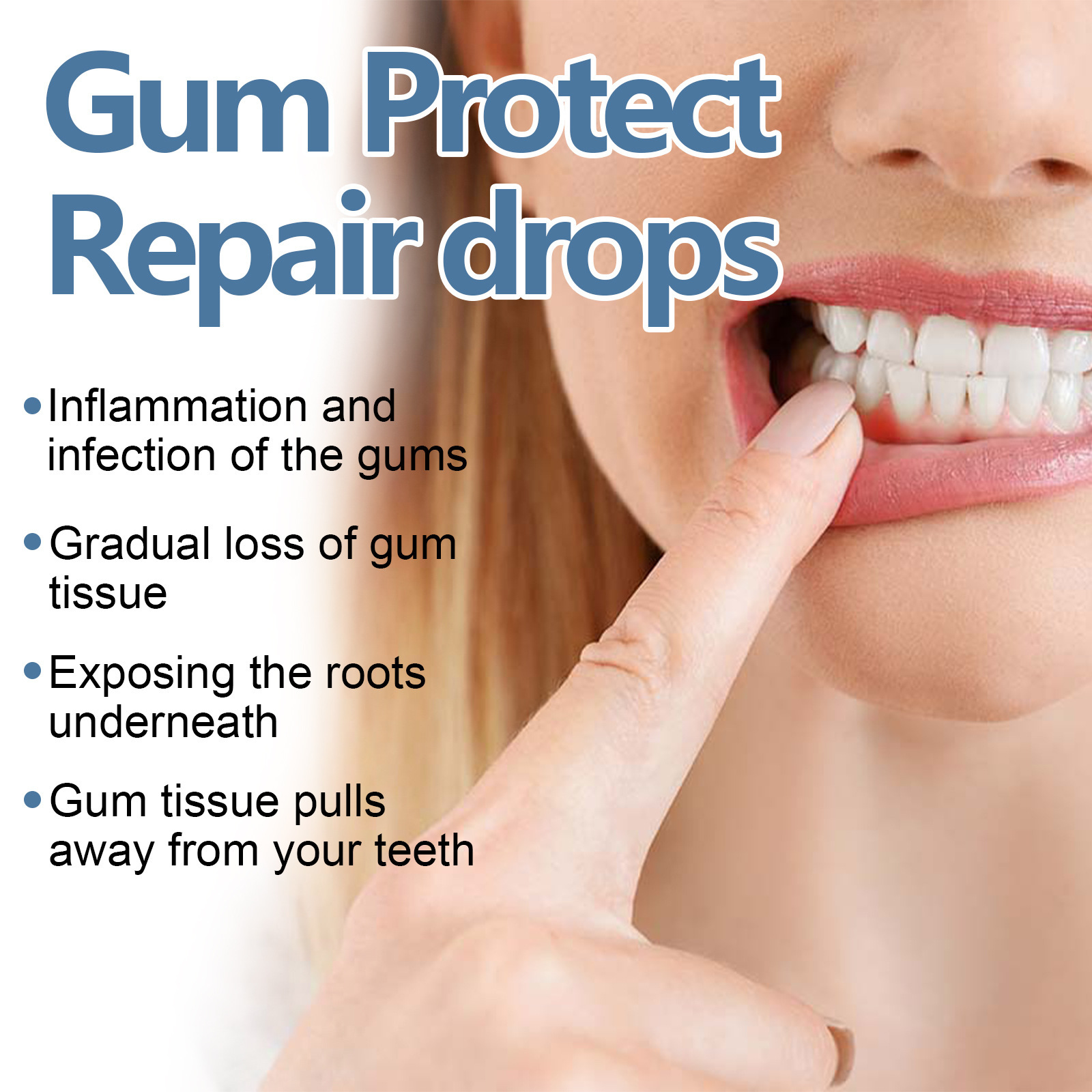 EELHOE Natural Gum Repair Drops Mouth Periodontal Relieve Teeth Whitening Oral Treatment Gum Care Gingival Growth Liquid Product Teeth Whiteners