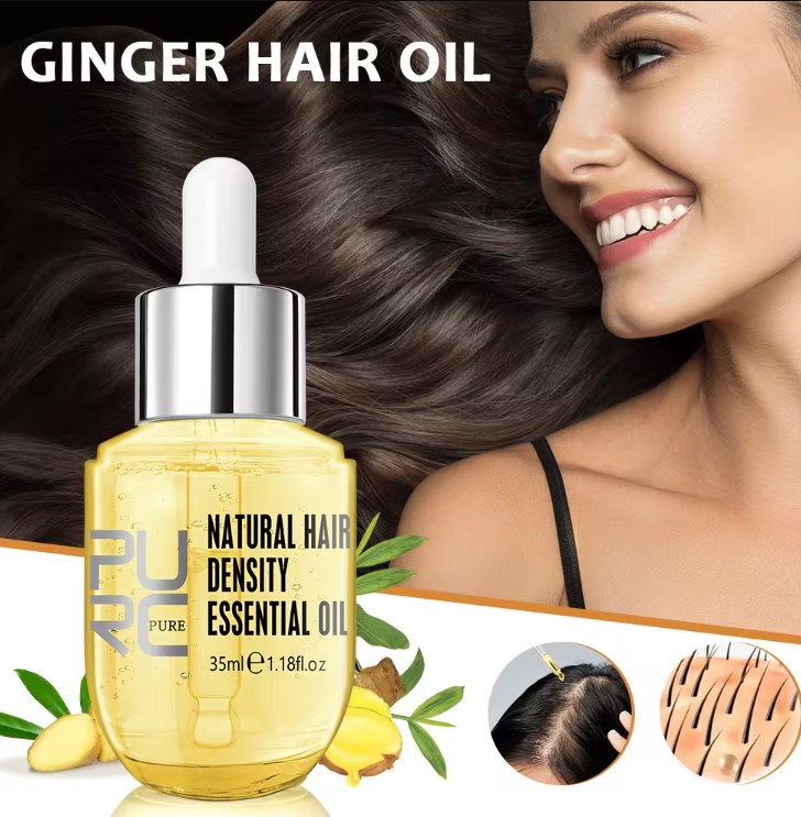Natural Ginger Hair Growth Oil Prevent Hair Loss Essential Oil Smoothing Repair Damaged Hair Growth Products for Men Women Hair Care 35ml