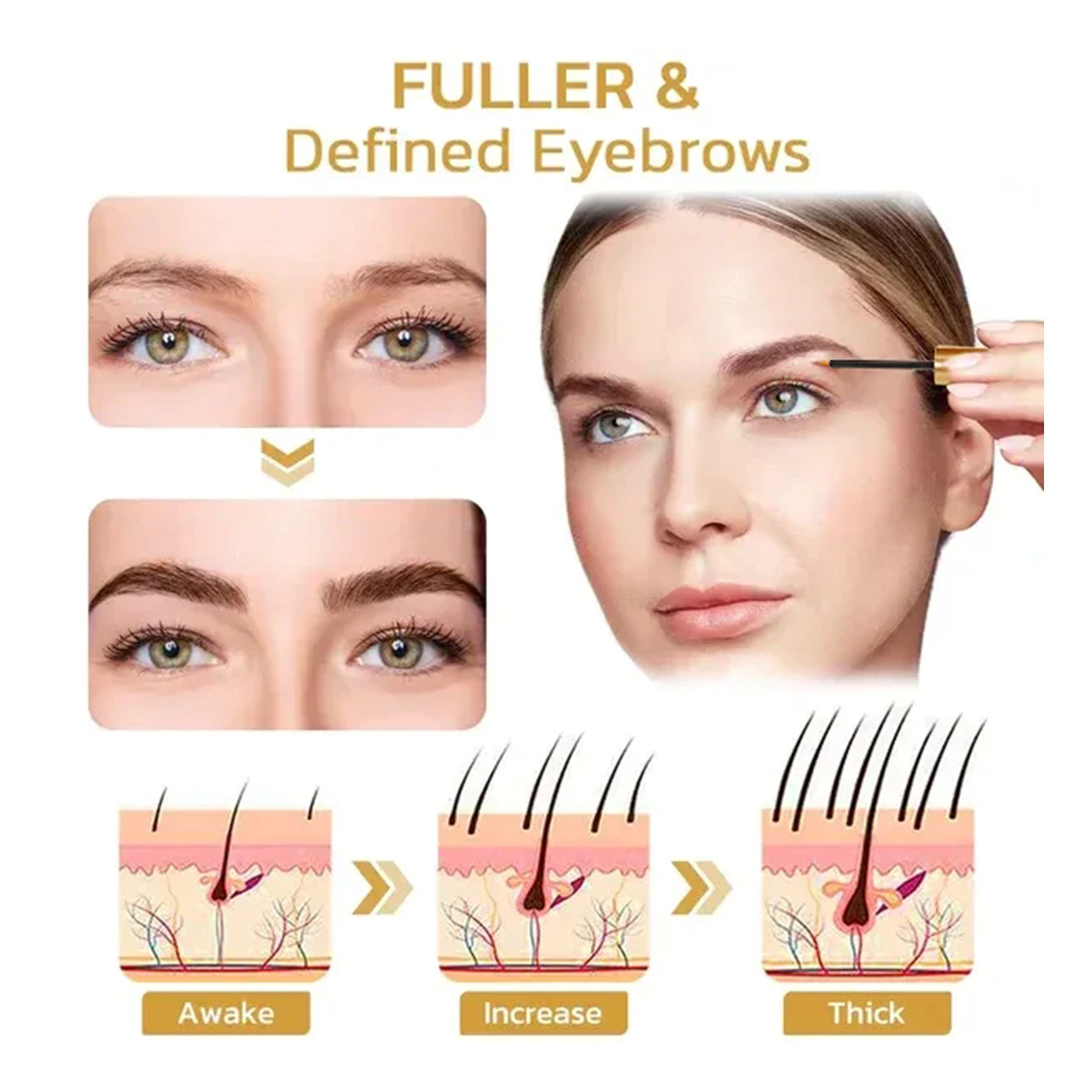 Eyelash Growth Liquid Longer Fuller Essence Eye Black Thickens Eyelashes Strengthen Natural Eyelashes Extend Eyebrow Growth Serum Beauty Care 5ml