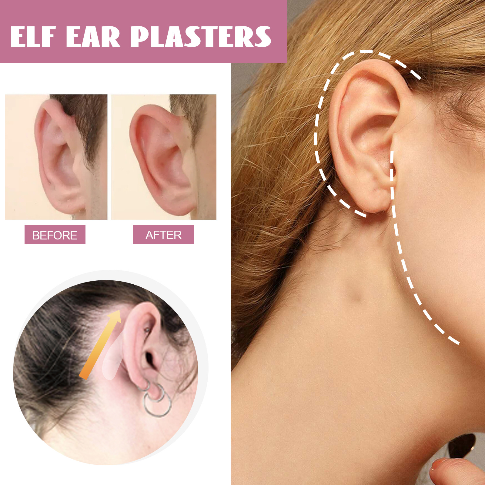 Elf Ear Plasters Cosmetic Protruding Ear Stickers Invisible Protruding Ears Correctar Tap Women Solution Big Ear Supporters Aesthetic Corrector Tools