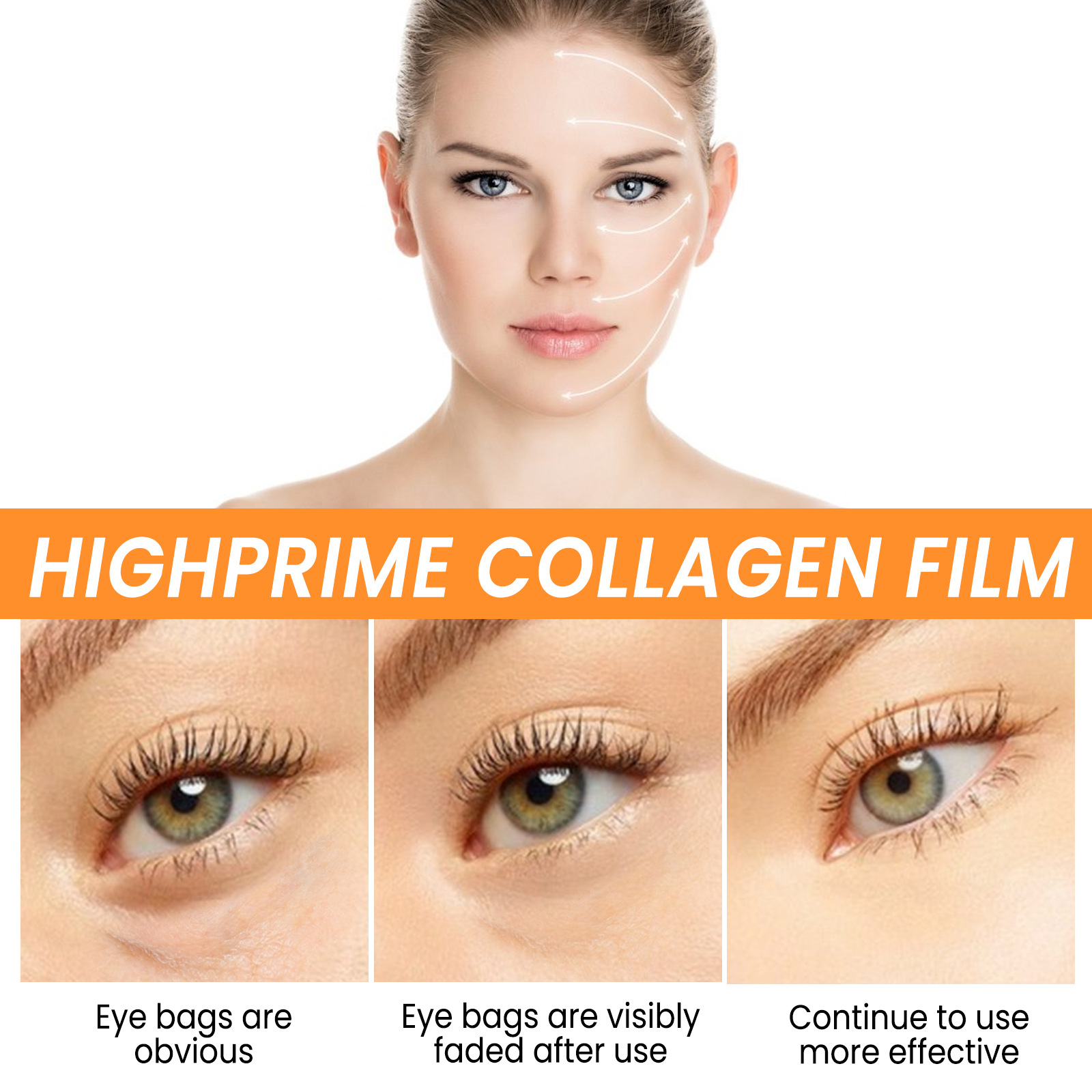 (2pcs boxed) EELHOE Collagen Firming Eye Mask Remove Dark Circles Eyes Bags Hyaluronic Acid Hydrating Moisturizing Lifting Anti Puffiness Soluble Eye Patches Eyes Care