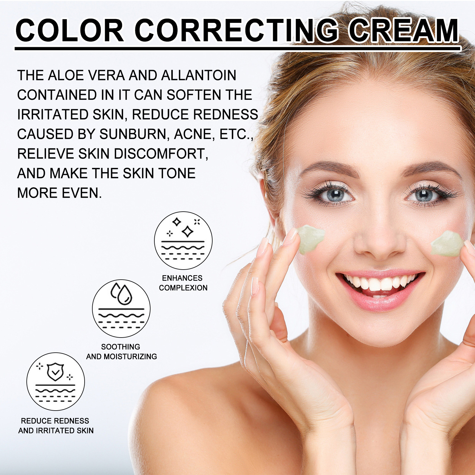 (1 PC) Color Correction Treatment Cream Lighten Spots Relieve Sunburn Repair Dull Moisturizing Cream Improve Dullness Skin Tone Anti Dark Spots Lotion Skin Care