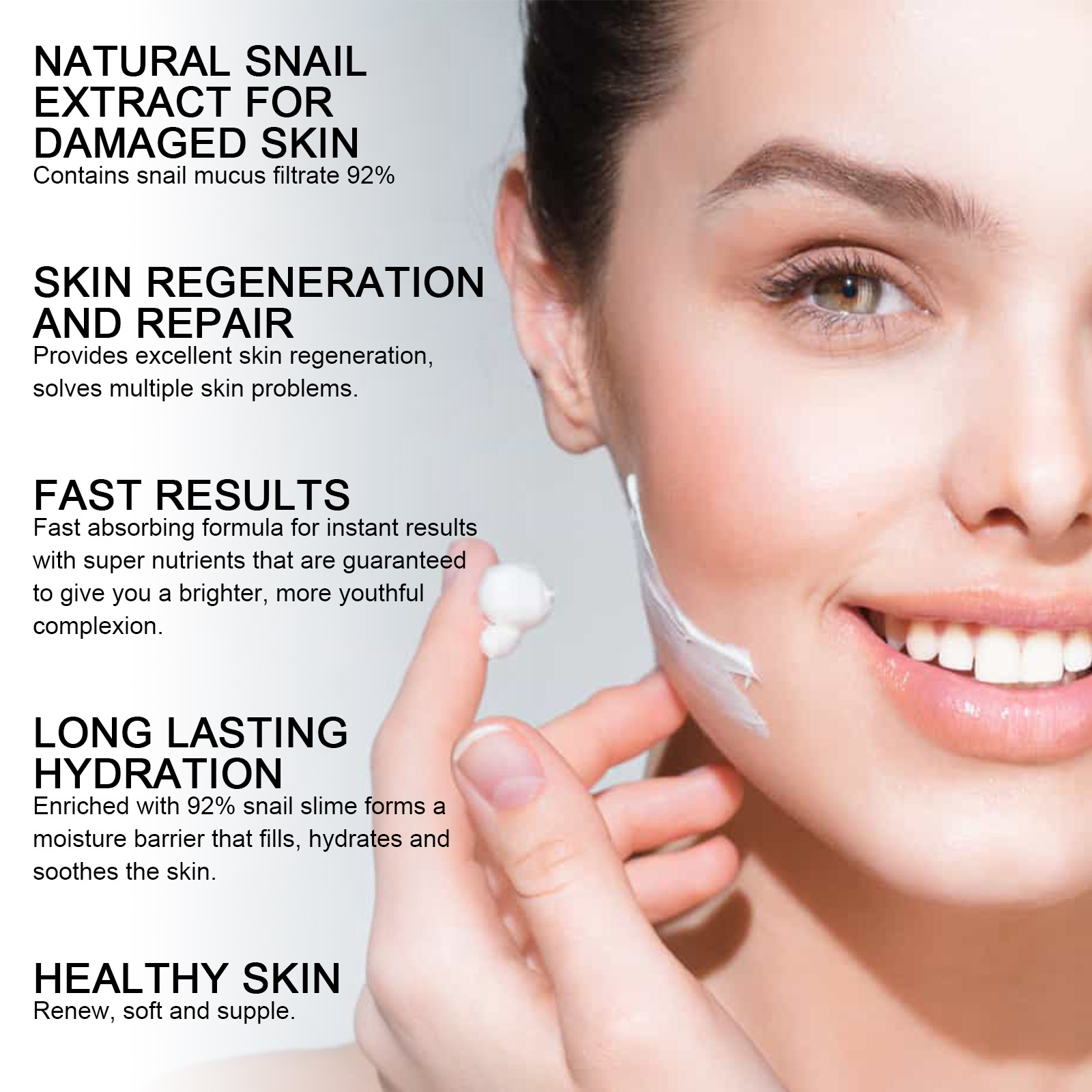 (1 PC) Snail Collagen Face Cream Repair Essence Hydrating Moisturizing Lifting Firming Sagging Tightening Smoothing Fade Dark Spots Anti Aging Cream Skin Care