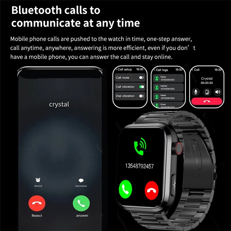 Medical Grade Smart Watch Blood Sugar Blood Lipid Uric Acid ECG Bracelet