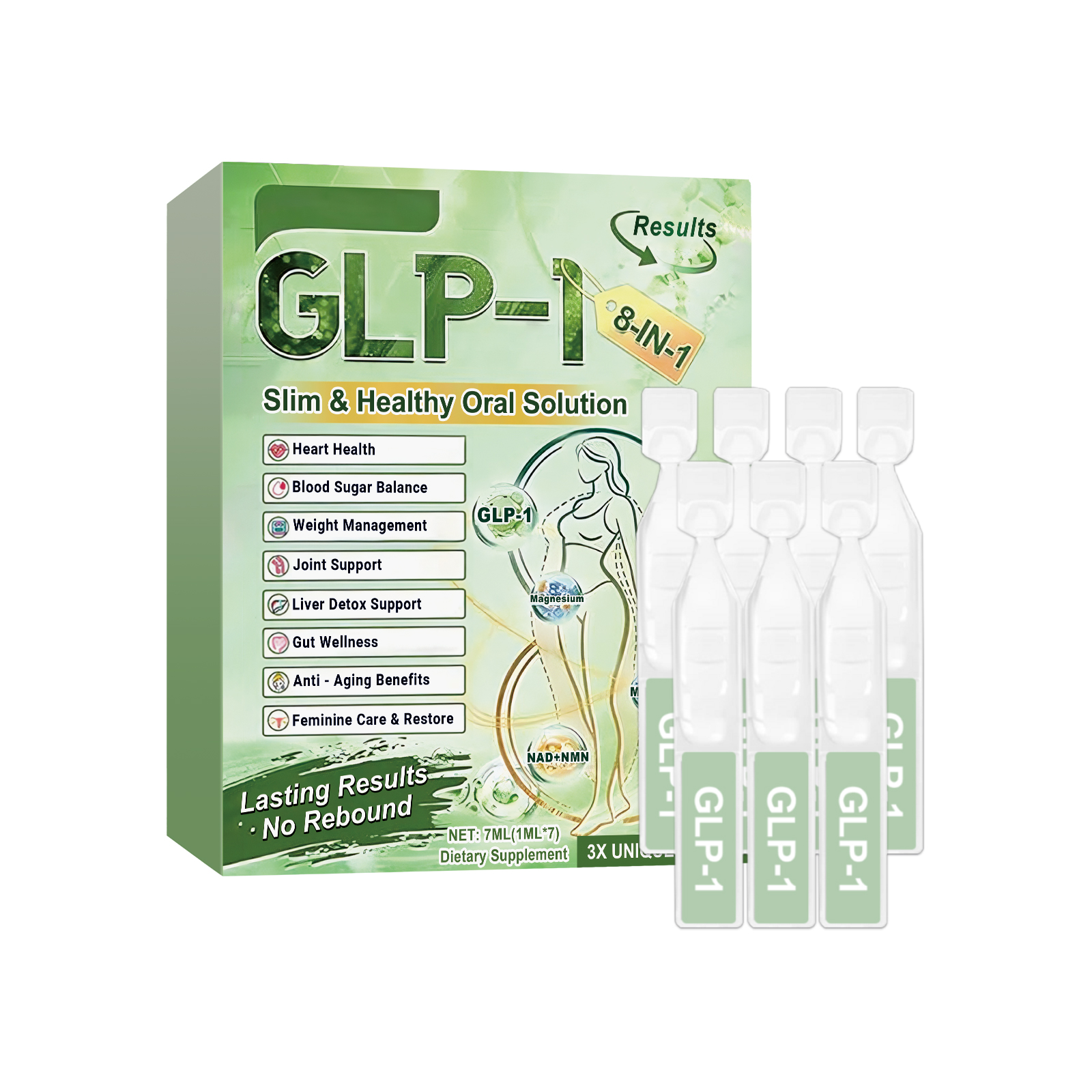 8-IN-1 GLP-1 Health Solution Oral Liquld  Slimming Restores Body Curve, Farewell to Fat Body Shaping Oral Solution
