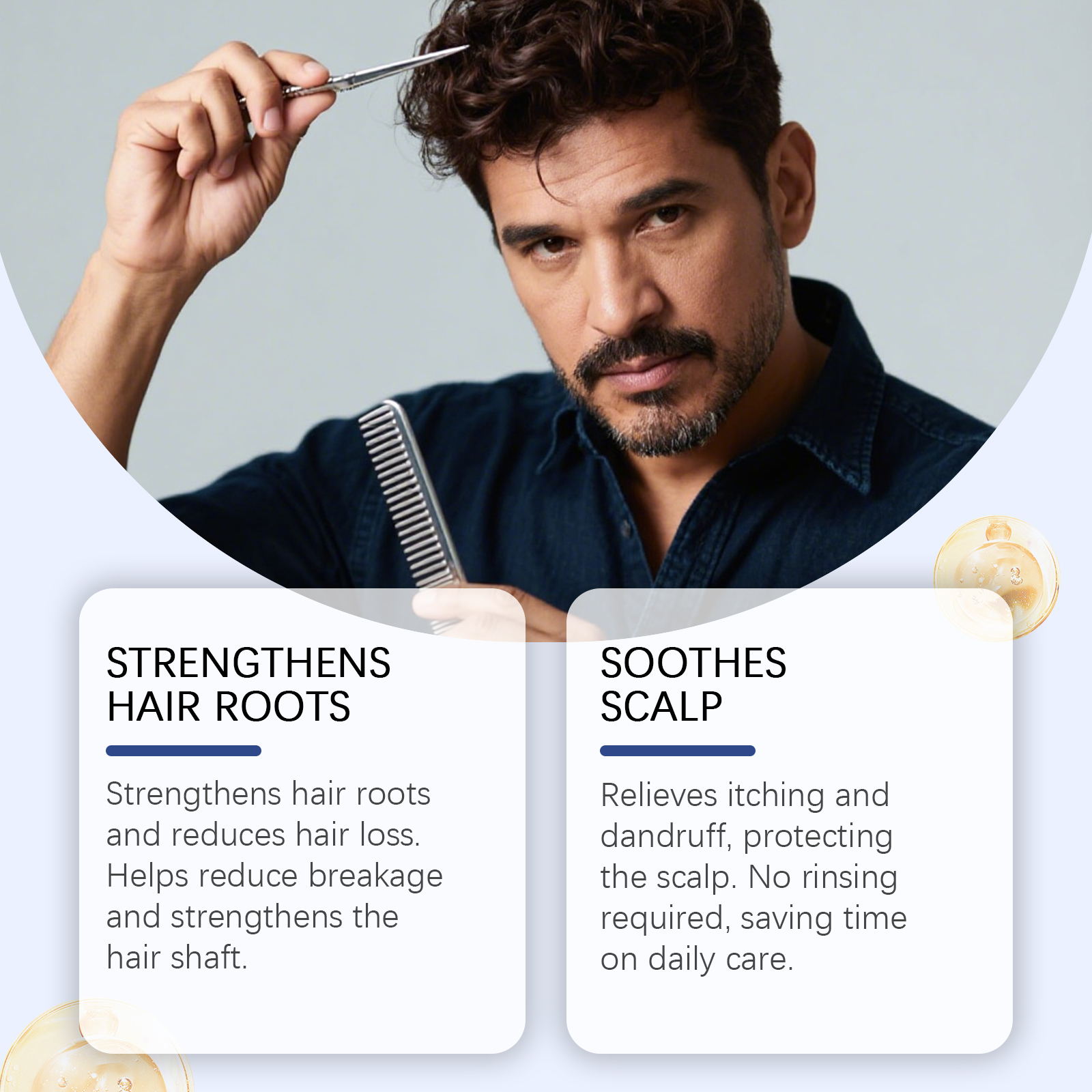 Ginger Hair Growth Oil Nourishing Strengthening Hair Roots Scalp Treatment Hair Loss Serum Moisturizing Hair Care Essence Roller