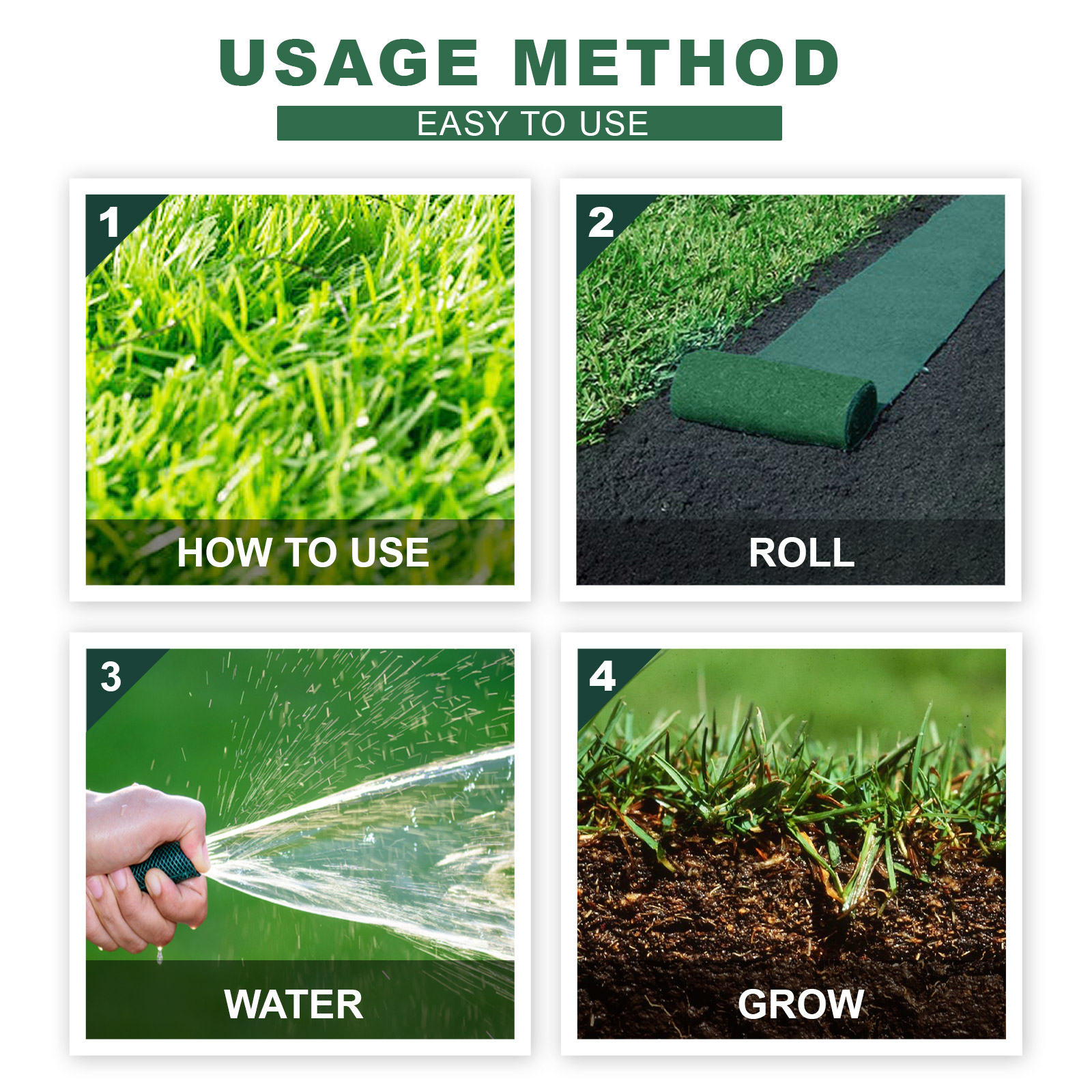 0.2x3m Grass Seed Mat Biodegradable Seed Starter Mat Gardening Planting Turf Carpets Home Yard Lawn Decoration Supplies