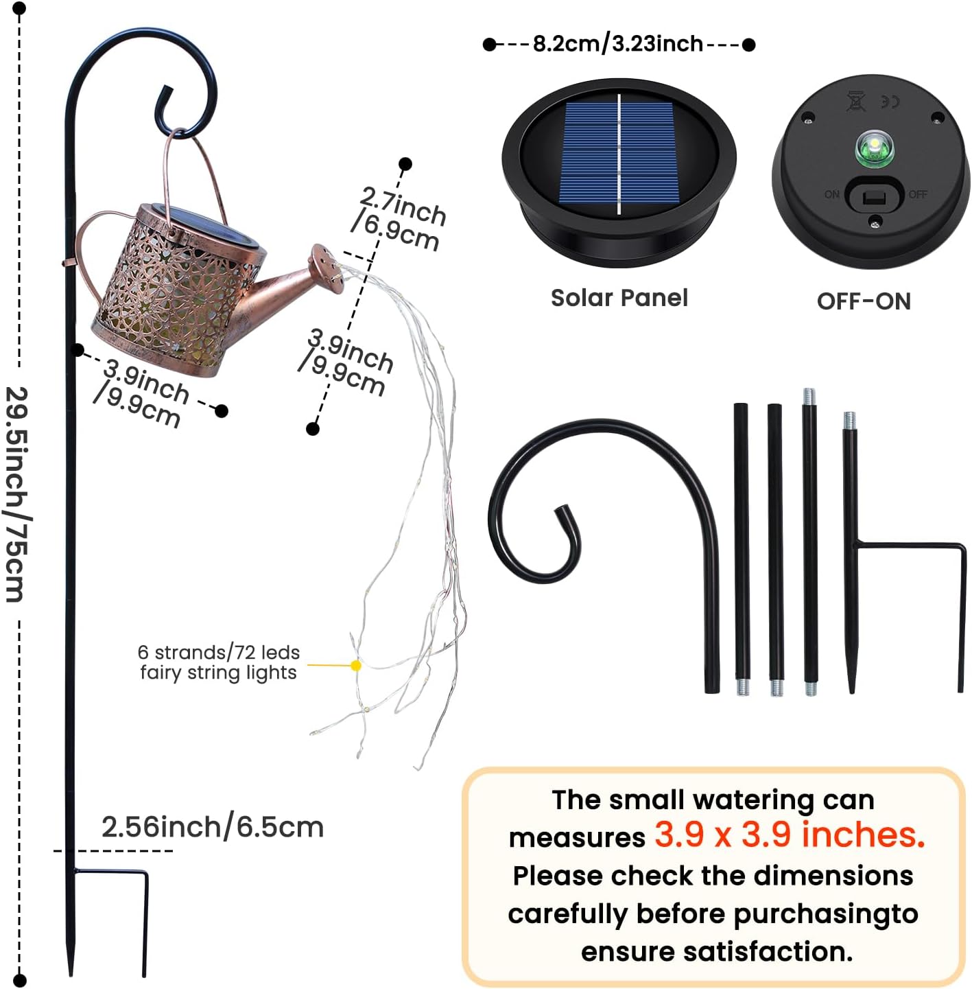 Solar Watering Can Lights Outdoor Garden,Waterproof Led Hanging Metal Lantern with Fairy String Light,Garden Ornaments for Yard Lawn Pathway Patio Decor 