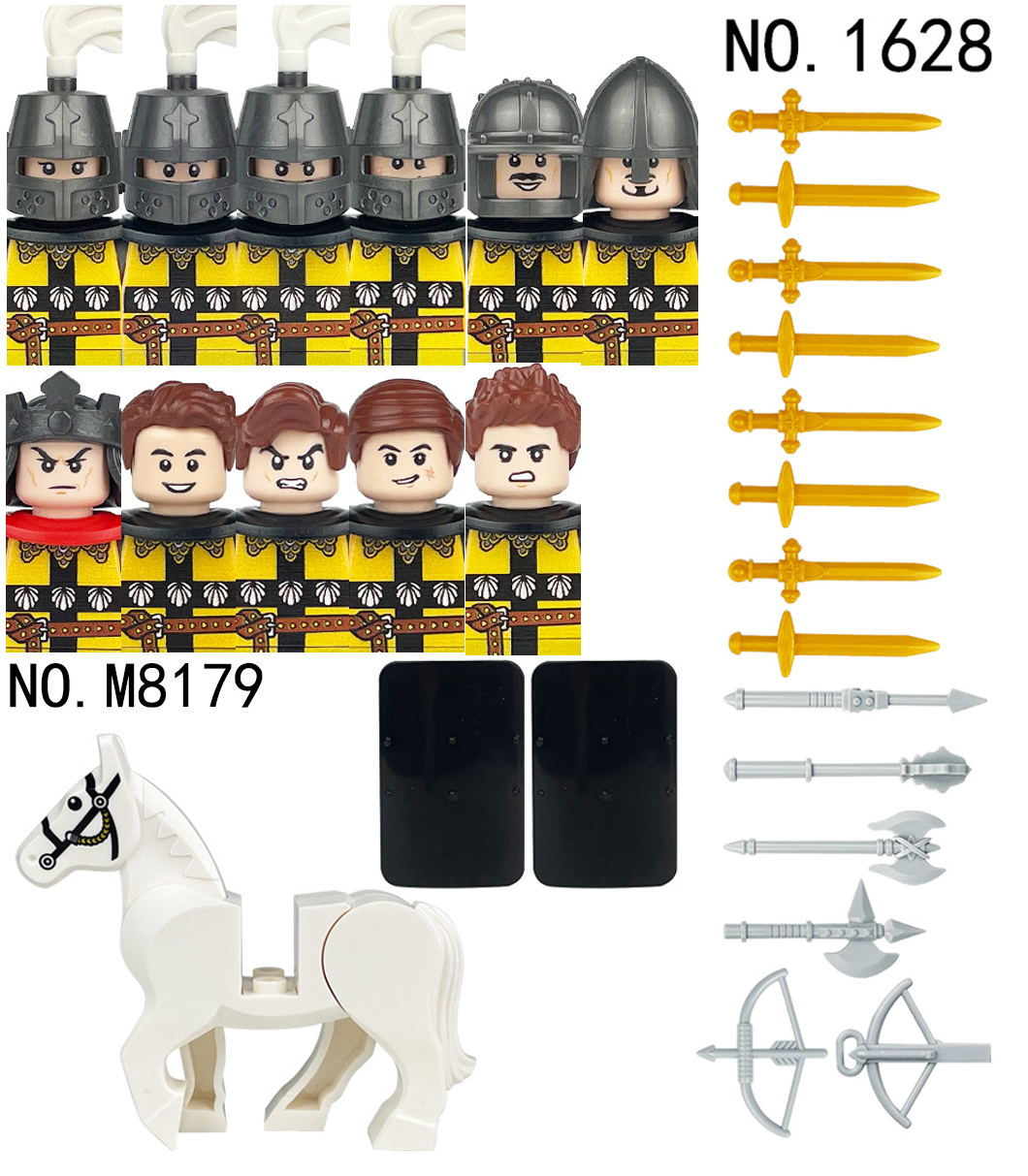 (Style G) Medieval Knights Military Dragon Soldiers Building Blocks of Ancient Castles Mini Figures Fits Lego