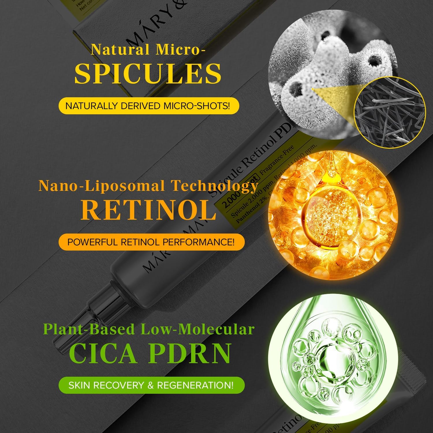 MaryMay Spicule Retinol PDRN Cream Korean Face Moisturizer Marine Spicules Nano Liposome Pore Texture Firming Treatment Ceramide Panthenol Sensitive Skin 15g