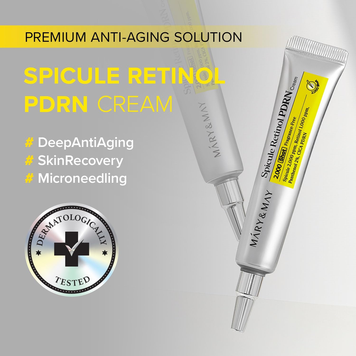 MaryMay Spicule Retinol PDRN Cream Korean Face Moisturizer Marine Spicules Nano Liposome Pore Texture Firming Treatment Ceramide Panthenol Sensitive Skin 15g