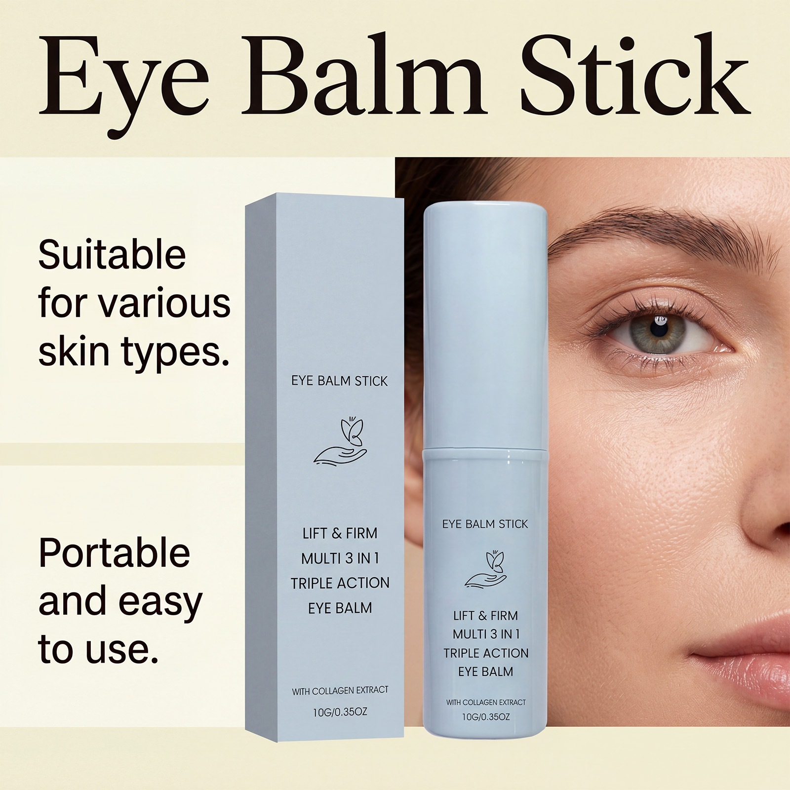 Collagen Eye Cream Stick For Hydrating Soothing And Daily Gentle Eye Area Massage