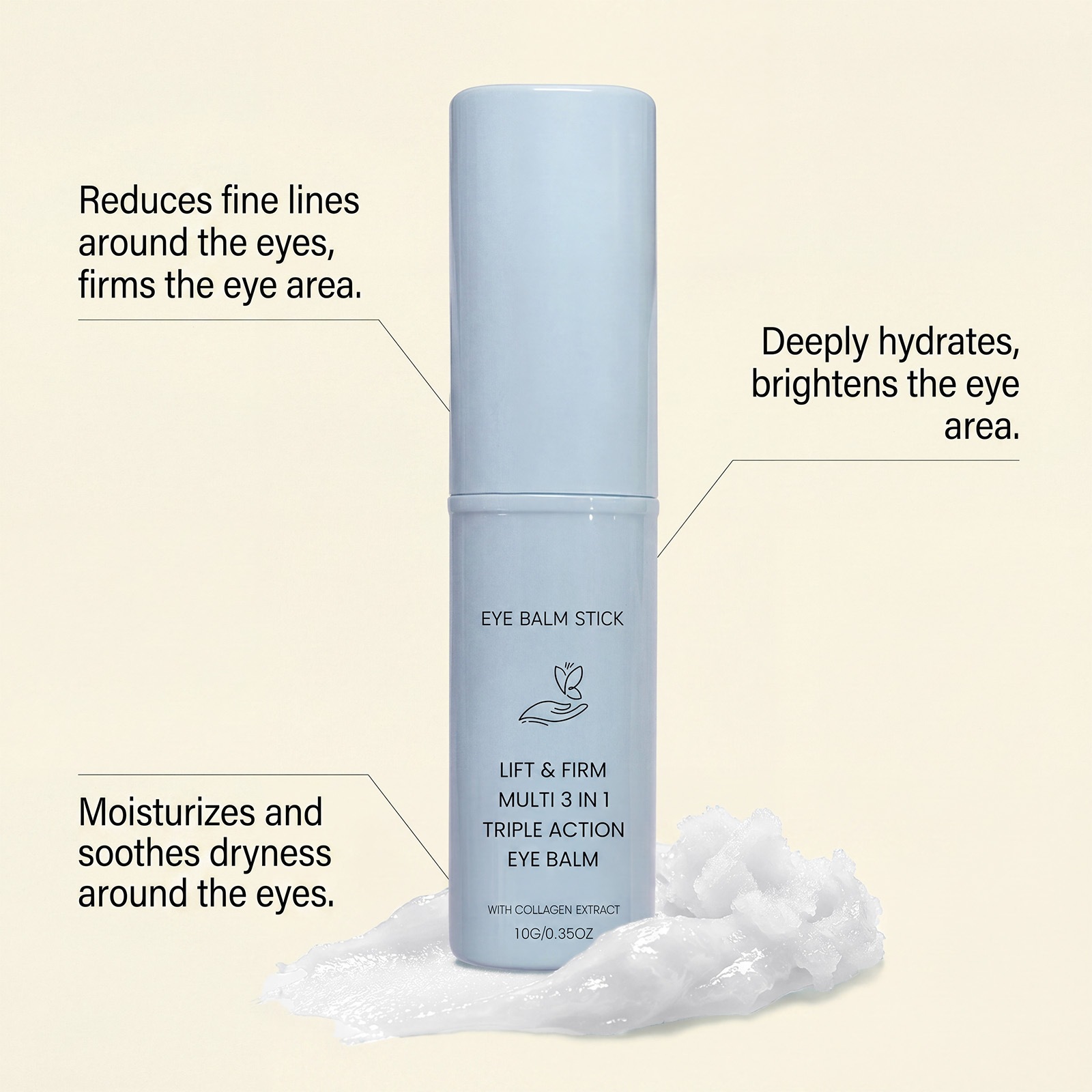 Collagen Eye Cream Stick For Hydrating Soothing And Daily Gentle Eye Area Massage