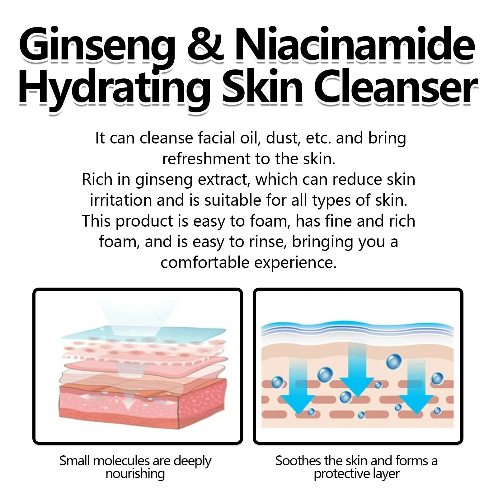 Ginseng Facial Cleanser For Gentle Deep Cleansing Moisturizing And Easy Rinse Daily Face Wash