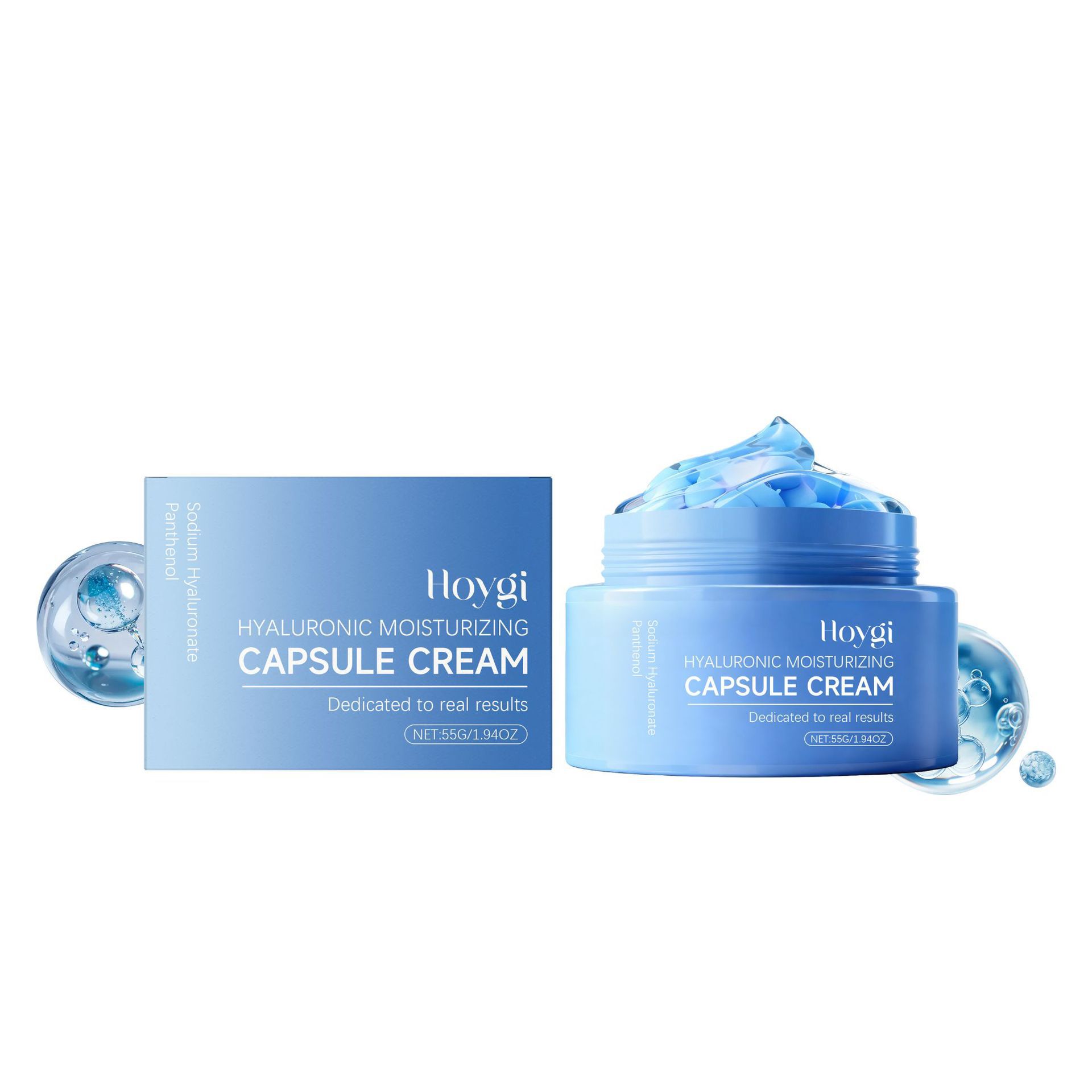 Hyaluronic Acid Moisturizing Capsule Cream Lightweight Hydrating Brightening Smoothing Daily Face Skin Care Treatment